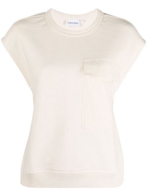 Calvin Klein sleeveless organic-cotton sweatshirt - Neutrals