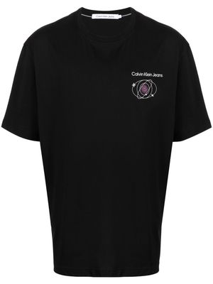 Calvin Klein slogan-print cotton T-shirt - Black