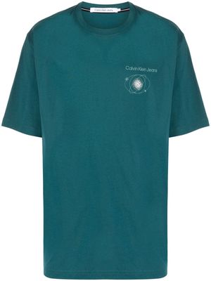 Calvin Klein slogan-print cotton T-shirt - Green