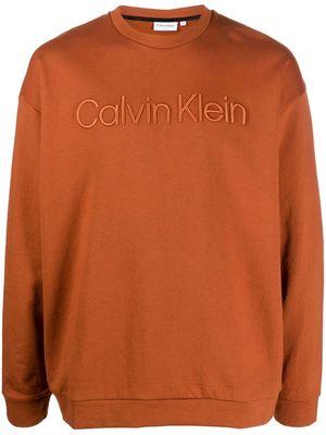 Calvin Klein Spacer embroidered-logo sweatshirt - Brown