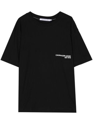 Calvin Klein spray-paint cotton T-shirt - Black