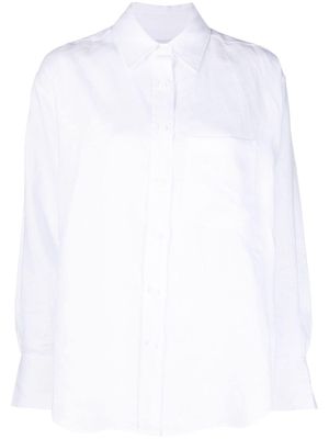 Calvin Klein spread-collar linen shirt - White