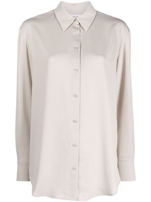 Calvin Klein straight-point collar long-sleeve shirt - Silver