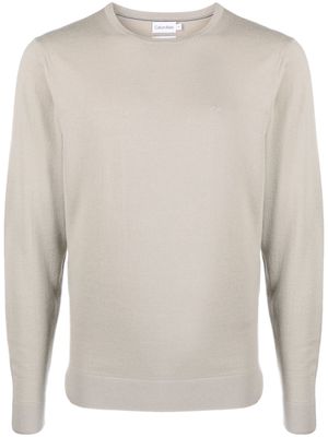 Calvin Klein Superior wool crewneck jumper - Neutrals