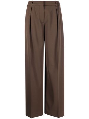 Calvin Klein tailored wide-leg twill trousers - Brown