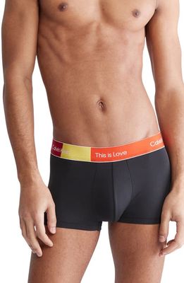 Calvin Klein This Is Love Colorblock Micro Low Rise Trunks in Btk Black W/Ch