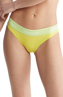 Calvin Klein This is Love Contrast Waistband Hipster Briefs in Lre Lemon Lime