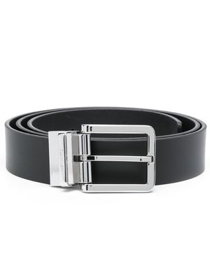 Calvin Klein two-buckle leather belt - Black