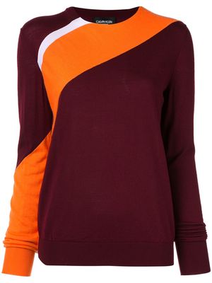 Calvin Klein two-tone jumper - Red