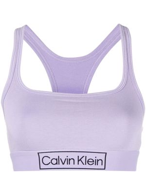 Calvin Klein Underwear logo-underband cotton sports bra - Purple