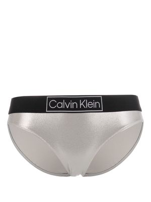 Calvin Klein Underwear metallic-finish bikini bottoms - Silver