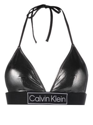 Calvin Klein Underwear metallic-finish triangle bikini top - Grey