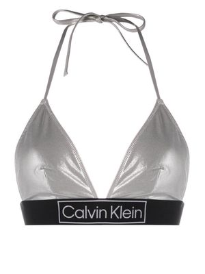 Calvin Klein Underwear metallic-finish triangle bikini top - Silver