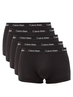 Calvin Klein Underwear - Pack Of Five Cotton-blend Short Boxer Briefs - Mens - Black