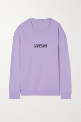 Calvin Klein Underwear - Reimagined Heritage Embroidered Organic Cotton-blend Jersey Sweatshirt - Purple