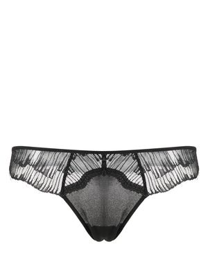 Calvin Klein Underwear semi-sheer panelled thong - Black