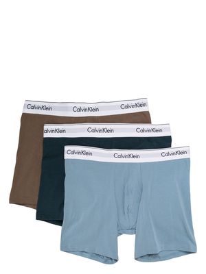 Calvin Klein Underwear set of three logo-print boxers - Brown