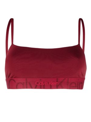 Calvin Klein unlined logo-underband bralette - Red