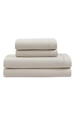Calvin Klein Washed 200 Thread Count Percale Sheet Set in Beige/Tan