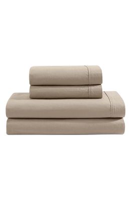 Calvin Klein Washed 200 Thread Count Percale Sheet Set in Brown