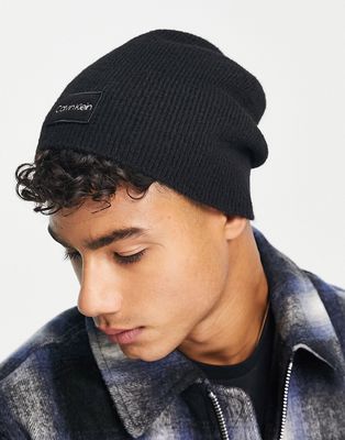 Calvin Klein wool beanie hat in black