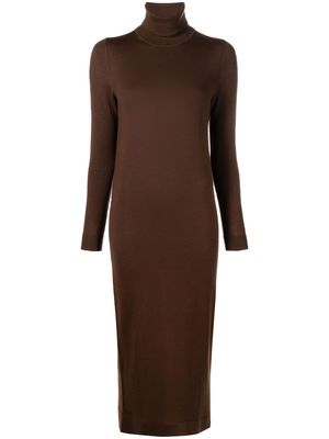 Calvin Klein wool roll-neck dress - Brown