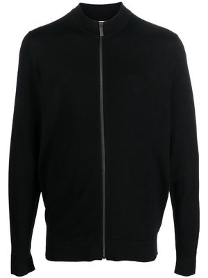 CALVIN KLEIN zip-through wool jacket - BLACK