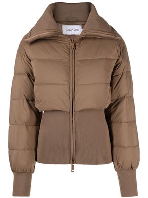 Calvin Klein zipped padded jacket - Brown