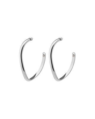 Calypso Curve Hoop Earrings, Silver