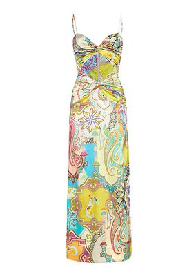 Calypso Paisley Silk Maxi Dress