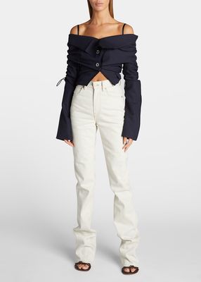 Camargue Off-Shoulder Single-Breasted Jacket