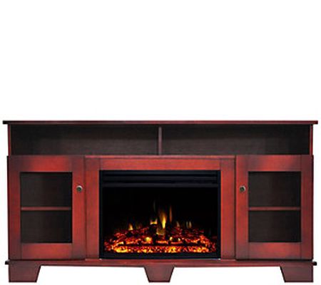 Cambridge Savona Fireplace Heater with 59" TV S tand and Remot