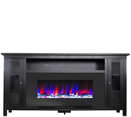 Cambridge Somerset 70" Fireplace TV Stand with Log Display