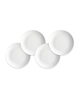 Cambridge Stripe White Canapes Plates, Set of 4