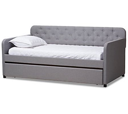 Camelia Modern and Contemporary Upholstered Day bed Trundle