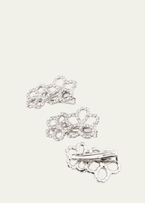 Camellia Crystal Clips, Set of 3