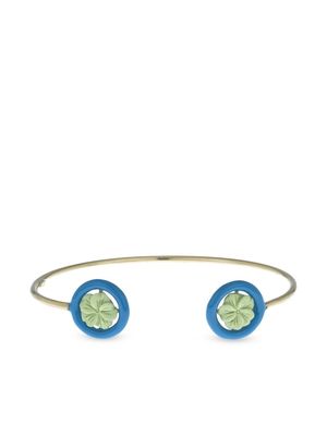 Cameo & Beyond flower-charm bangle bracelet - Gold