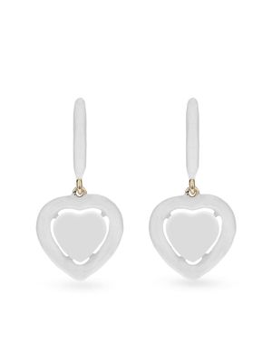 Cameo & Beyond heart-charm drop hoop earrings - Gold