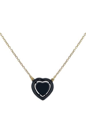 Cameo & Beyond heart enamel-pendent necklace - Gold