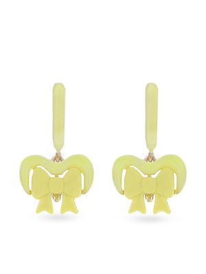 Cameo & Beyond ribbon drop hoop earrings - Gold
