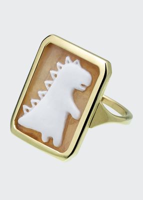 Cameo Dinosaur Ring in 9k Gold, Size 6 and 7.25