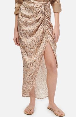 CAMI NYC Amanda Seashell Print Silk Midi Skirt 