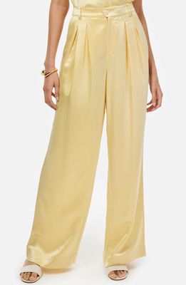 CAMI NYC Davina High Waist Satin Wide Leg Pants in Sunlight 