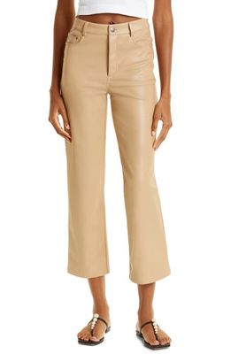 CAMI NYC Hanie Faux Leather High Waist Straight Leg Pants in Soy