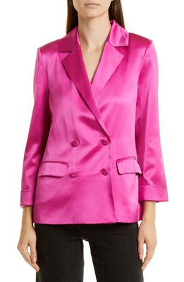 CAMI NYC Pacey Double Breasted Silk Blazer in Magnolia