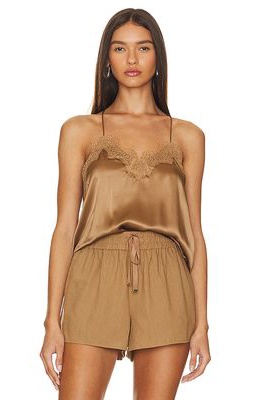 CAMI NYC Racer Charmeuse Cami in Brown