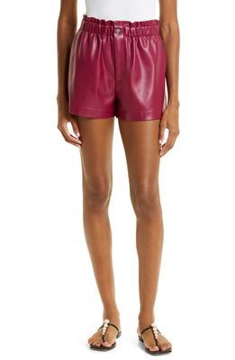 CAMI NYC Serenity Vegan Leather Shorts in Beetroot