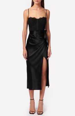 CAMI NYC Tricia Lace & Satin Slipdress in Black
