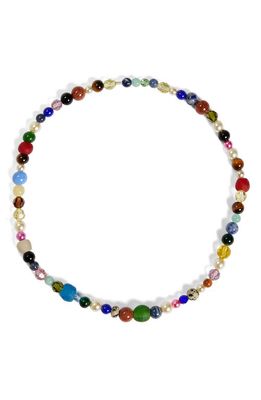 Camiel Fortgens Beaded Stretch Necklace in Blue/Ivory/Red Multi Colour
