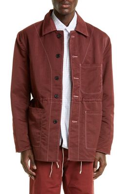 Camiel Fortgens Double Layer Worker Jacket in Brick Red